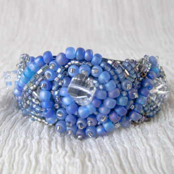 Jewels of the Sea - Purple Crystal and Japanese Seeds Bracelet.