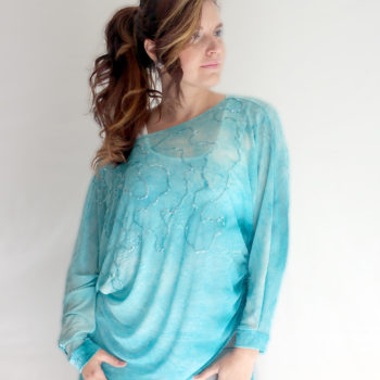 Mermaid Maiden of Corona Del Mar. Watercolor Transformer Kimono Sweater. Size M-XL