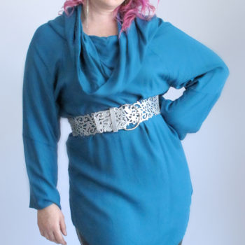 Cuddle Me Senseless. Turquoise Bamboo Silk Kimono Top. Size M-L