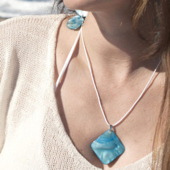 Turquoise Surf Ocean Wave Shell Necklace. FREE with any clothing order.