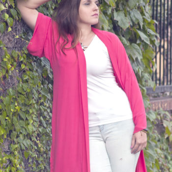 Bright Coral Super Soft and Heavy Silky Kimono Jacket